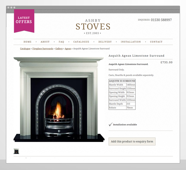 Ashby Stoves product page